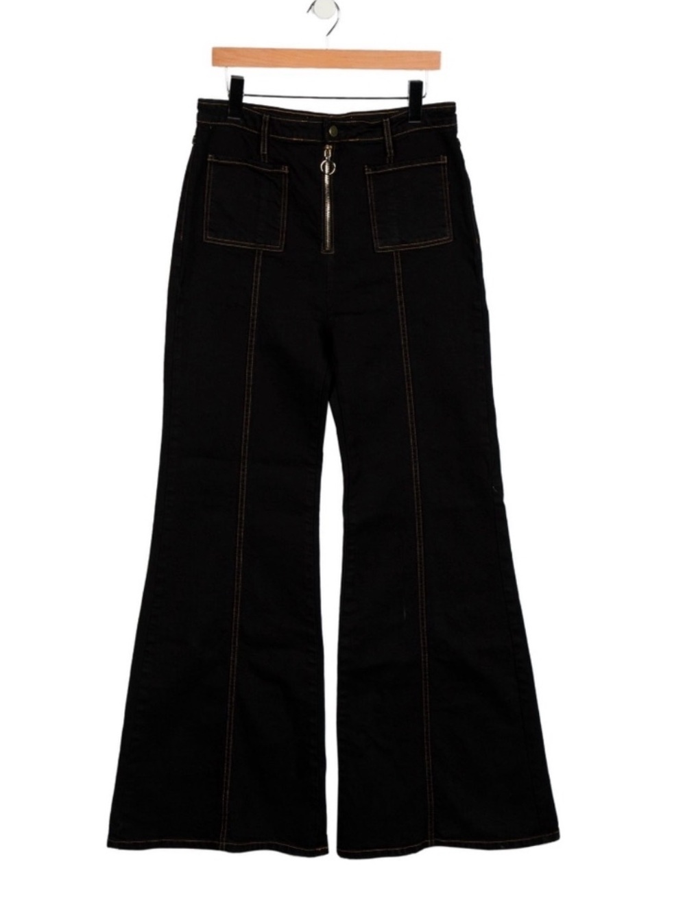 Stoned Immaculate Rate Bowie High-Waisted Black Wide Legged Flare Jeans, Sz 30